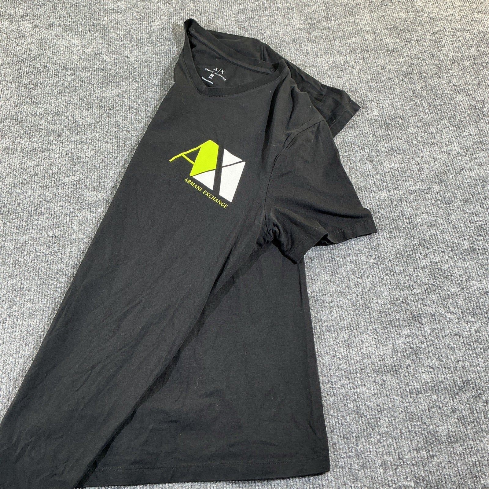 Armani Exchange Men’s T-Shirt Size  M Black Logo Graphic Slim Fit Tee