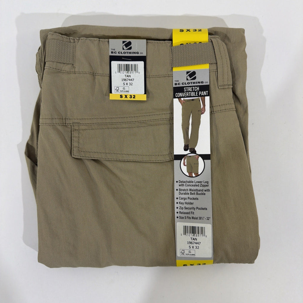 B.C.Clothing Stretch Convertible Pant Free Shipping  Sx32