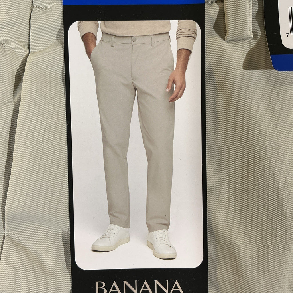 Banana Republic Men's Chino Pant, Size 36x30,Stretch, Straight Fit, Tan, New