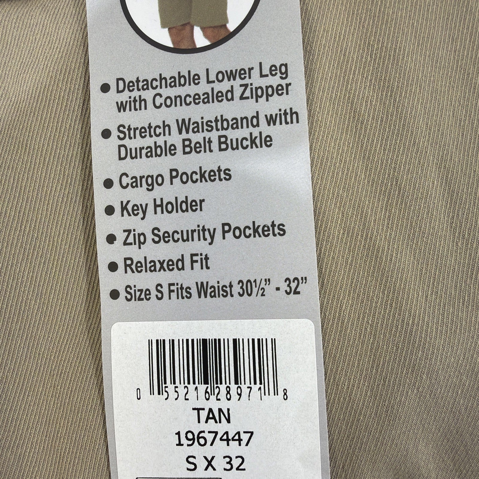 B.C.Clothing Stretch Convertible Pant Free Shipping  Sx32