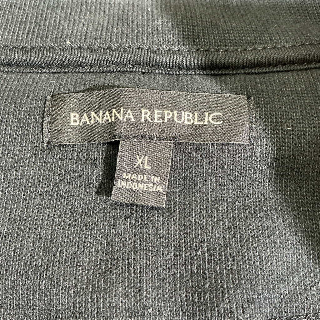 Banana Republic Men's 1/4 Zip Pullover Sweatshirt, Black, Size XL