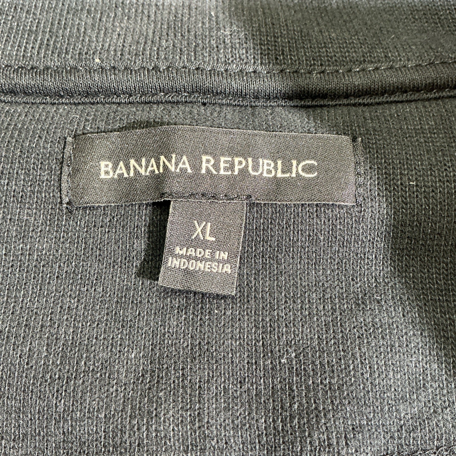 Banana Republic Men's 1/4 Zip Pullover Sweatshirt, Black, Size XL