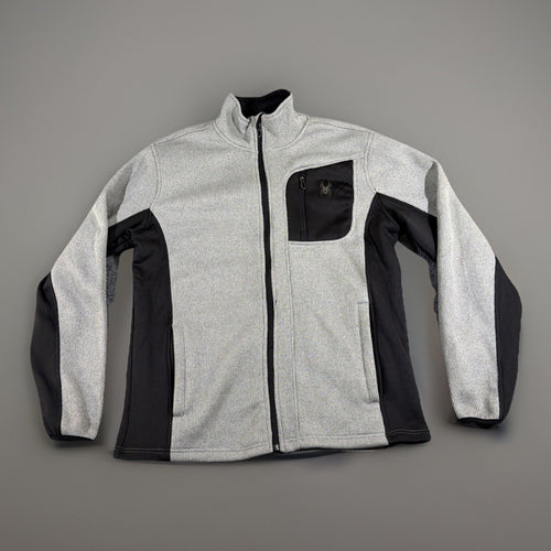 (#C) Spyder Jacket Adult M Gray Full Zip Pullover Logo Mock Neck