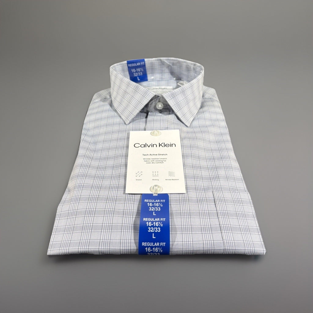 Calvin Klein Men's Wrinkle Free Dress Shirt L (16-16.5 32/33)