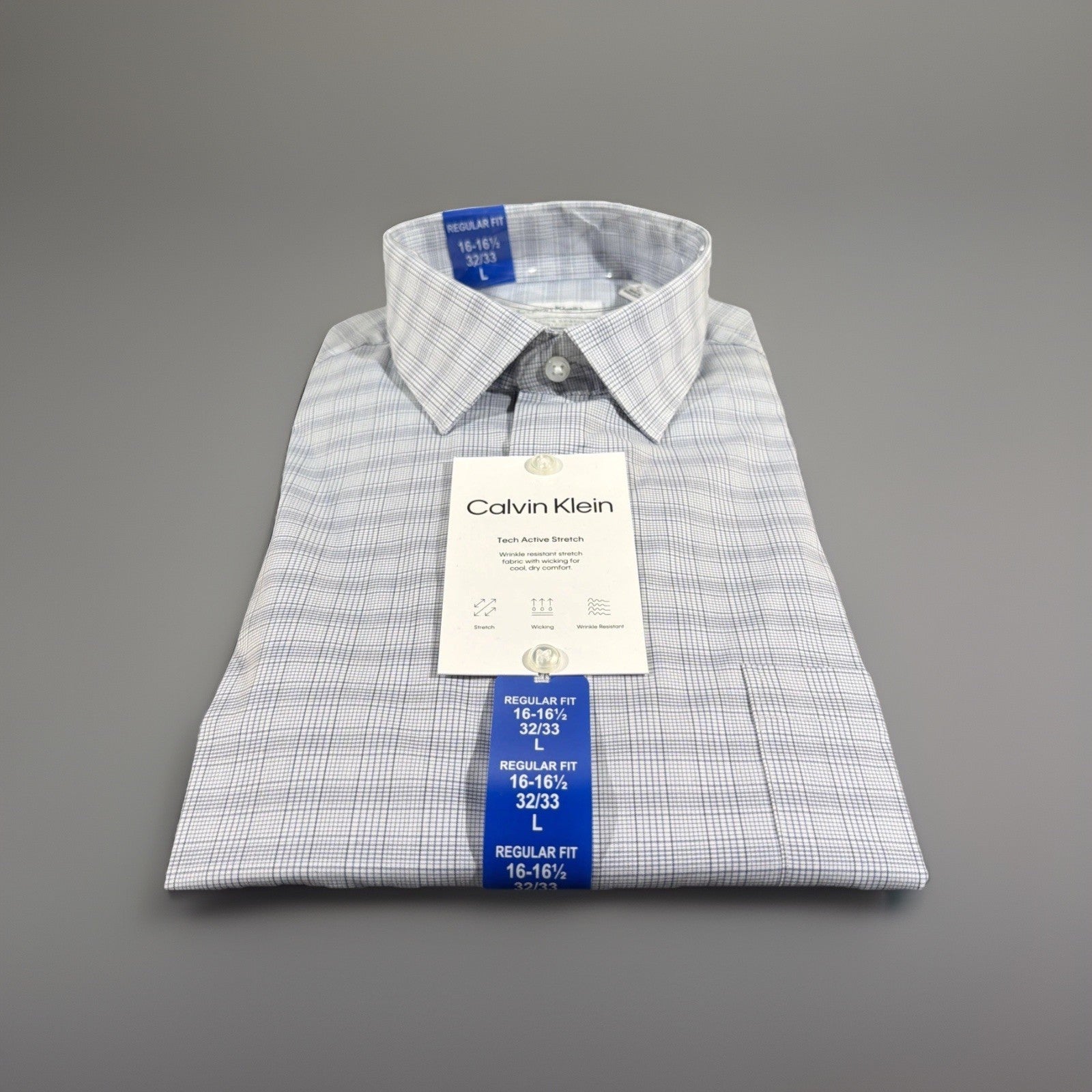 Calvin Klein Men's Wrinkle Free Dress Shirt L (16-16.5 32/33)