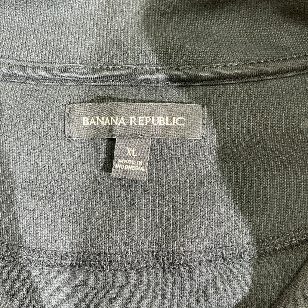 Banana Republic Men's 1/4 Zip Pullover Sweatshirt, Black, Size XL