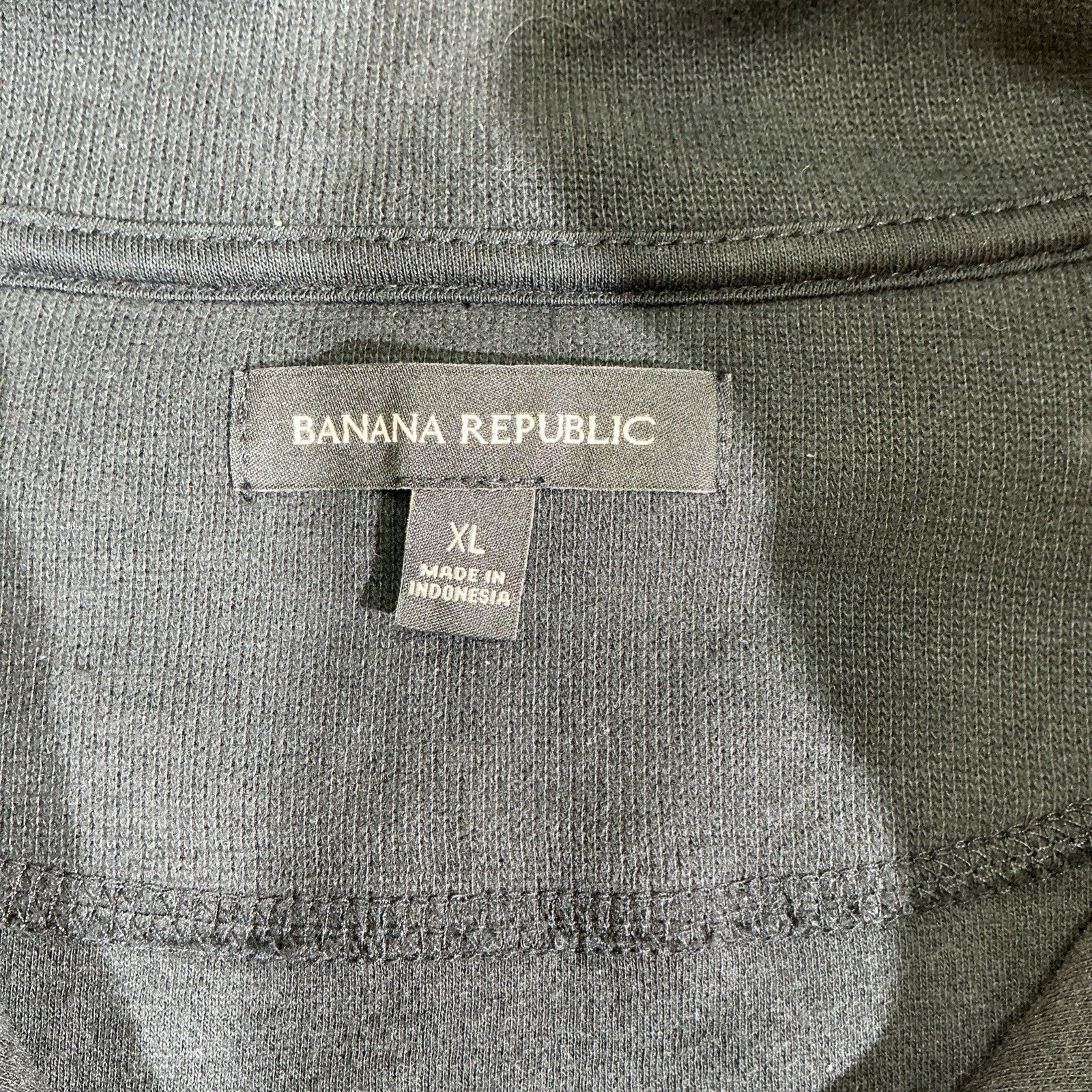 Banana Republic Men's 1/4 Zip Pullover Sweatshirt, Black, Size XL