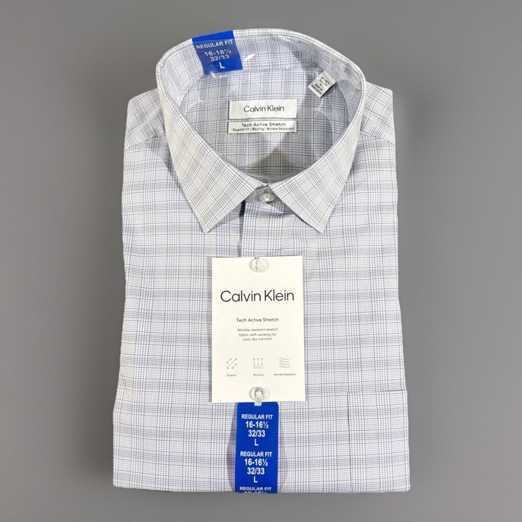 Calvin Klein Men's Wrinkle Free Dress Shirt L (16-16.5 32/33)