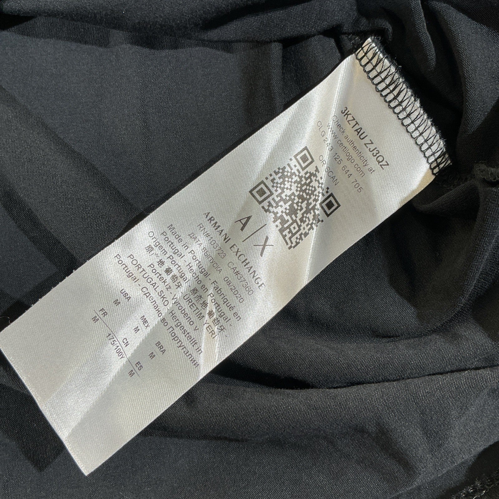 Armani Exchange Men’s T-Shirt Size  M Black Logo Graphic Slim Fit Tee
