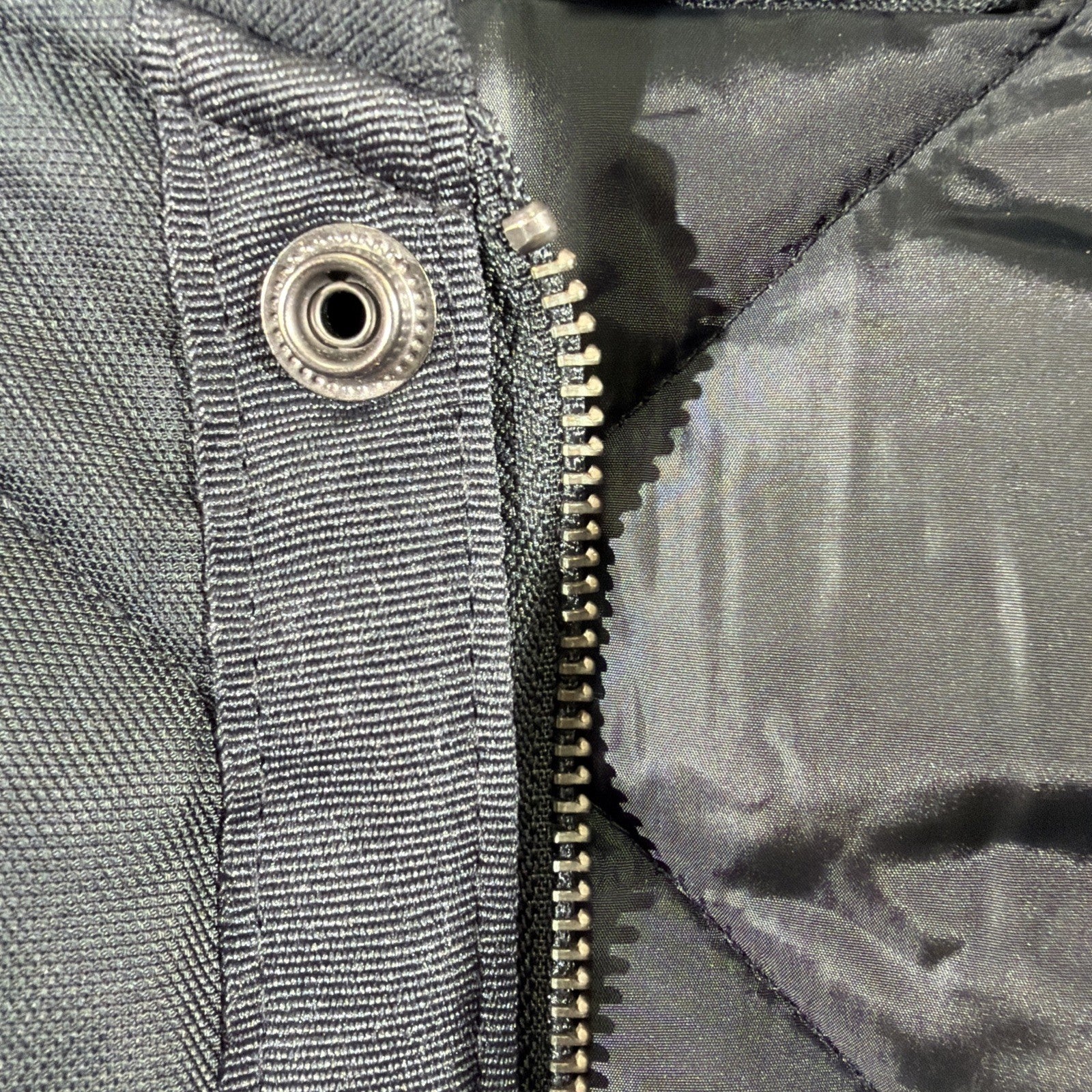 Banana Republic Quilted Bomber Jacket Black L Men's Diamond Pattern Snap Zip