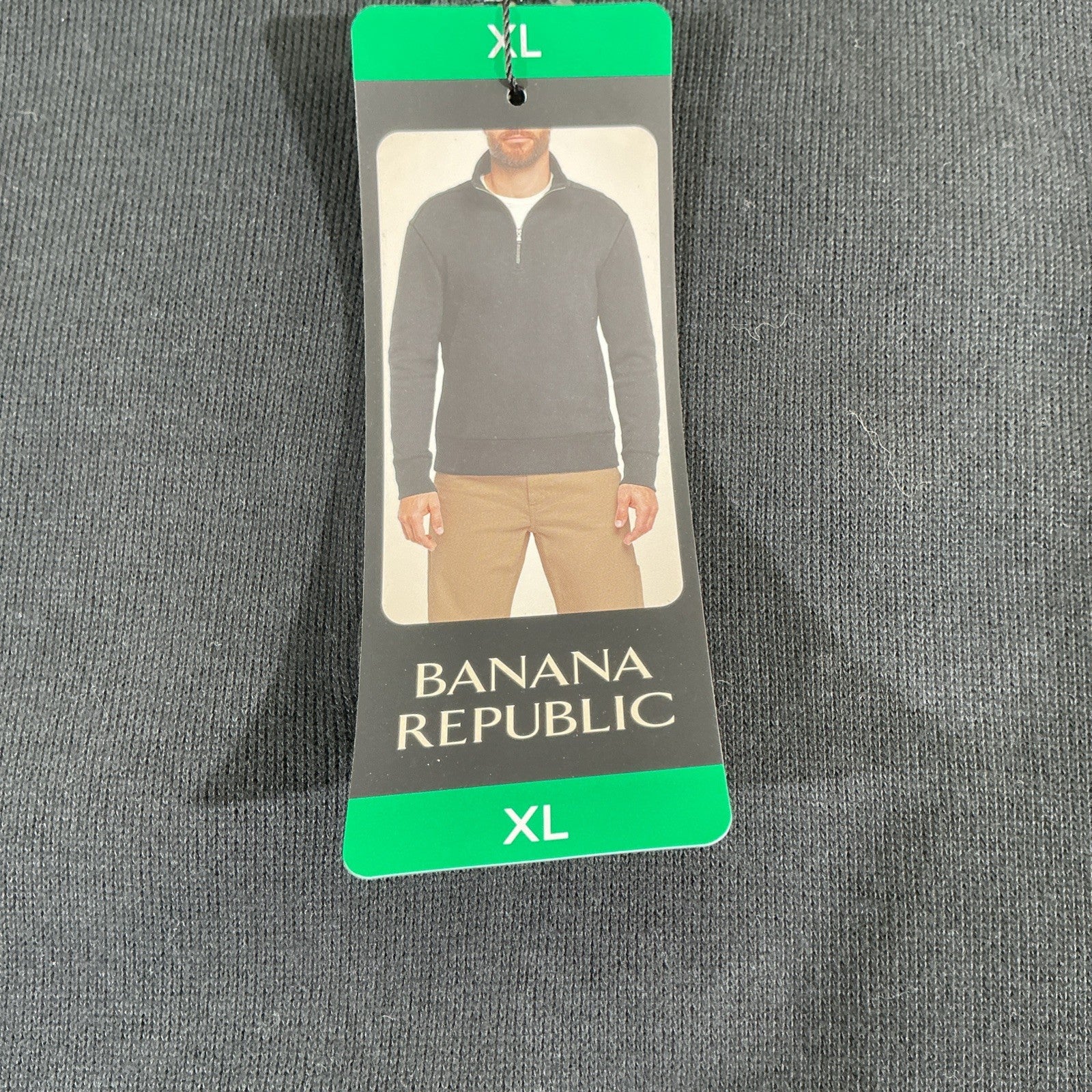 Banana Republic Men's 1/4 Zip Pullover Sweatshirt, Black, Size XL