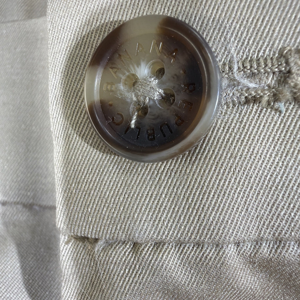 Banana Republic Mens Beige Stretch Mid-Rise Aiden Slim Chino Shorts Size 34