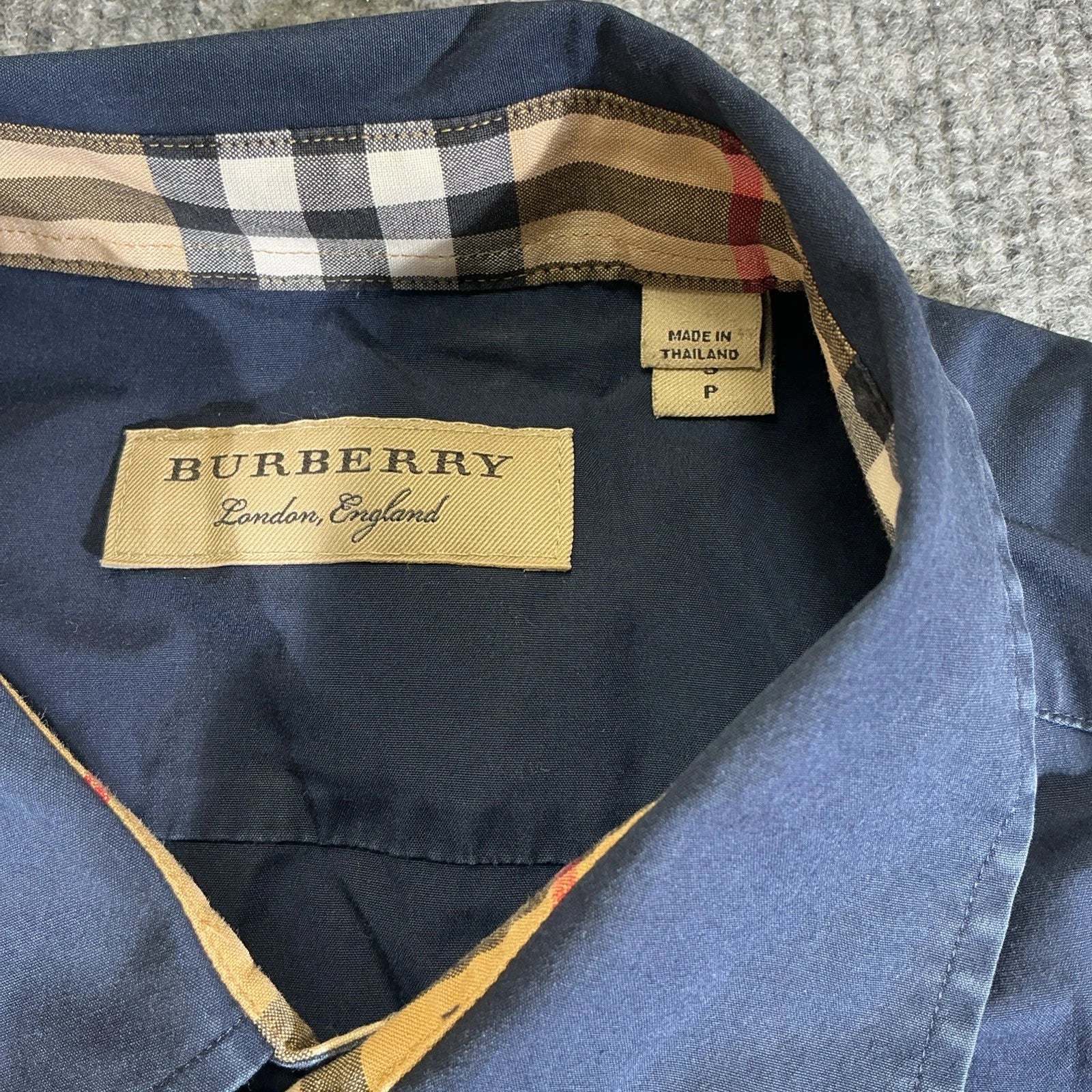 BURBERRY Long Sleeve Shirt, Size S, Cotton, NVY